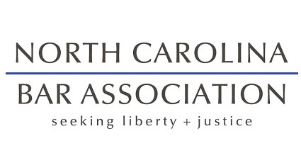 North Carolina Bar Association seeking liberty + justice logo